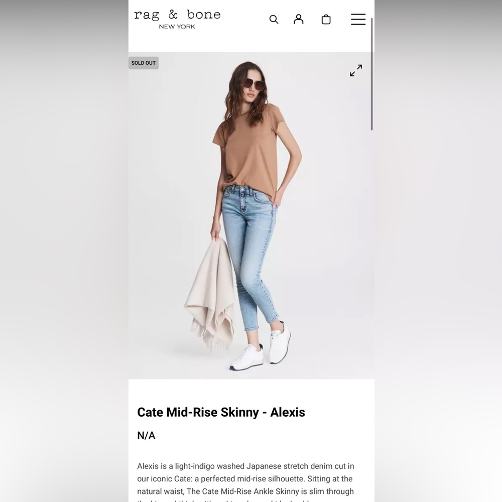 Rag & Bone Light Blue Ankle Jeans